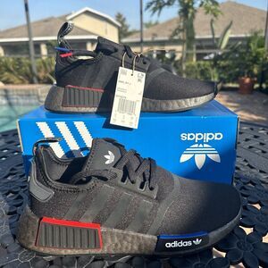 Adidas NMD_R1 Refined Black Grey Kid's Athletic Shoes GY4278 Size 4.5